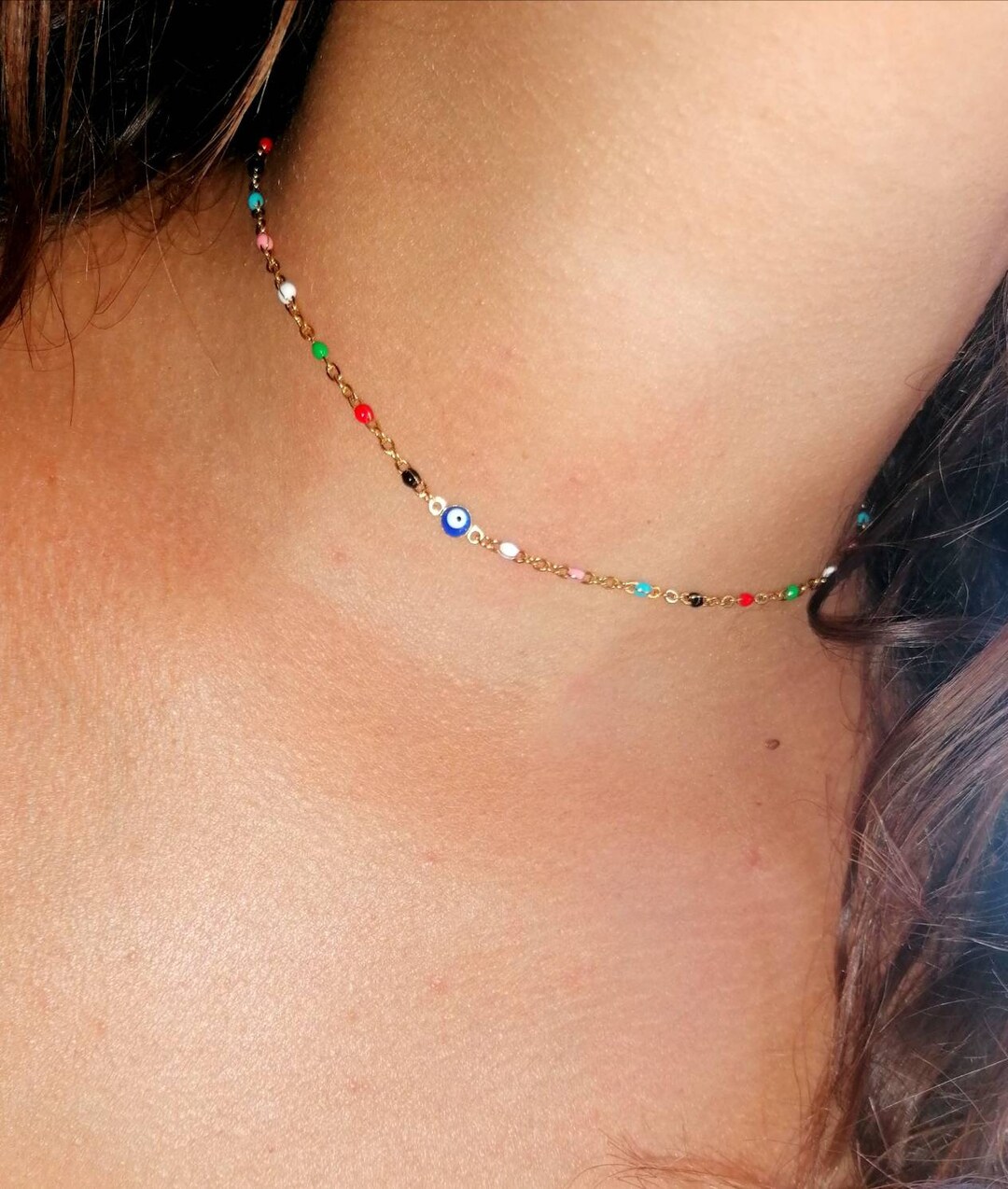 Collier chaîne ras de cou acier inoxydable couleur or ou Etsy France