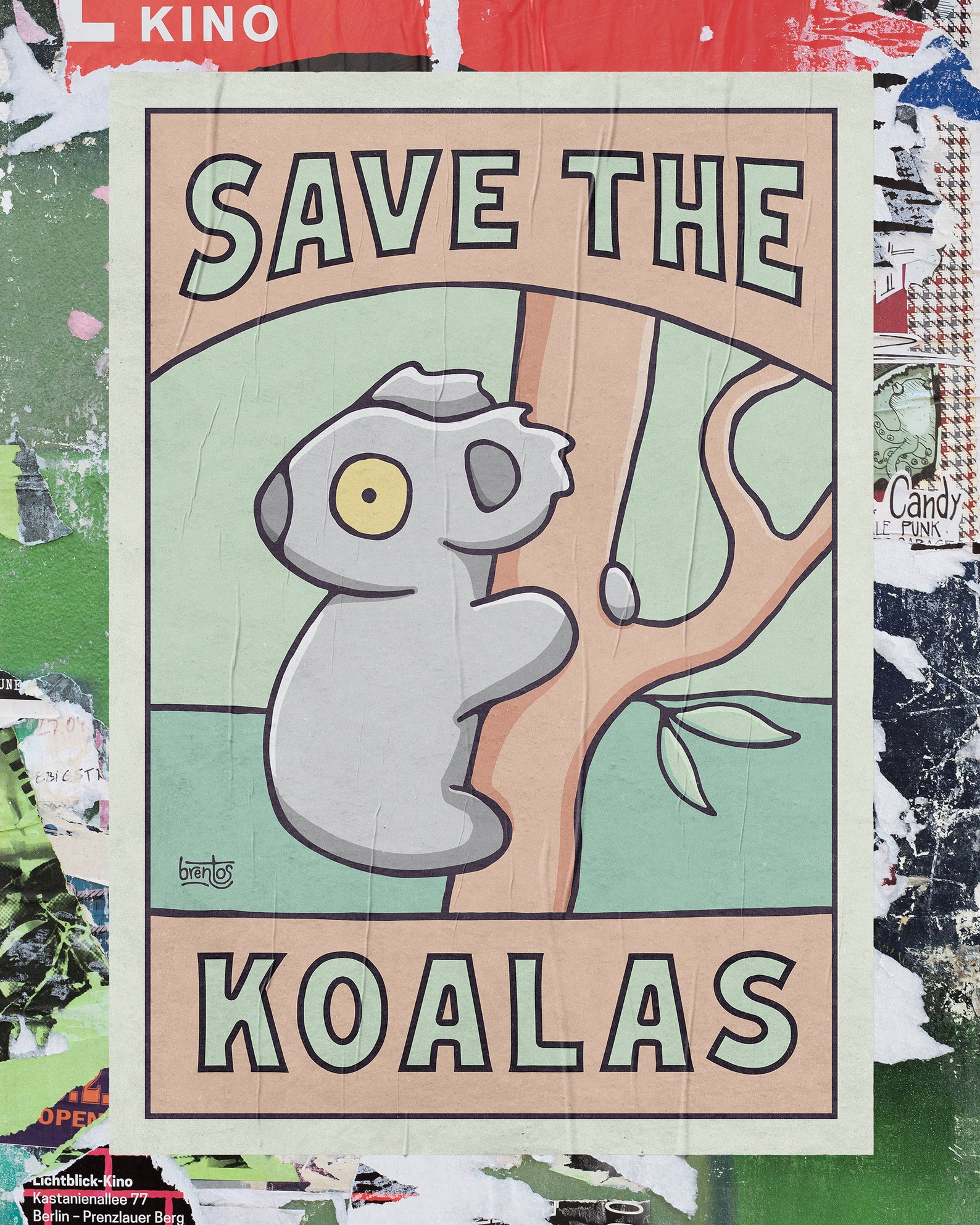 Save The Koalas Poster by Brentos eco climate change Etsy