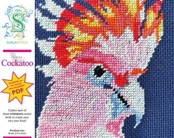 Small Birds - DIY Instant Digital Download PDF Chart - Petit-Point - Cockatoo
