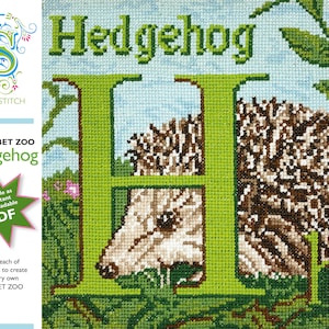 Alphabet Zoo - DIY Instant Digital Download PDF Chart - Kreuzstich - Igel