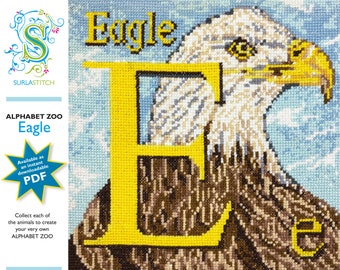 Alphabet Zoo - DIY Instant Digital Download PDF Chart - Cross-Stitch - Eagle