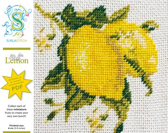 Small Fruit - DIY Instant Digital Download PDF Chart - Petit-Point - Lemons