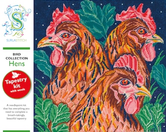 Tapestry Kit, Needlepoint Kit - Birds - Hens