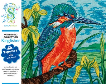 Tapestry Kit, Needlepoint Kit - Water Birds - Kingfisher