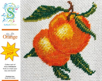 Small Fruit - DIY Instant Digital Download PDF Chart - Petit-Point - Oranges