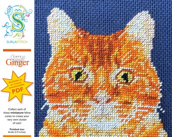 Small Cats - DIY Instant Digital Download PDF Chart - Petit-Point - Ginger