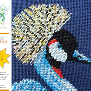 Small Birds - DIY Instant Digital Download PDF Chart - Petit-Point - Crane