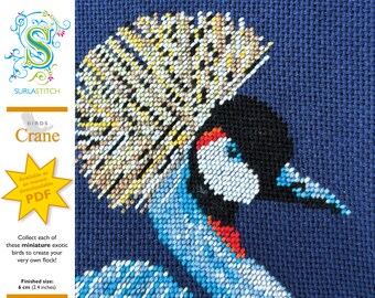 Small Birds - DIY Instant Digital Download PDF Chart - Petit-Point - Crane