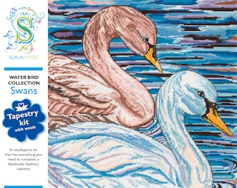 Tapestry Kit, Needlepoint Kit - Water Birds - Swans