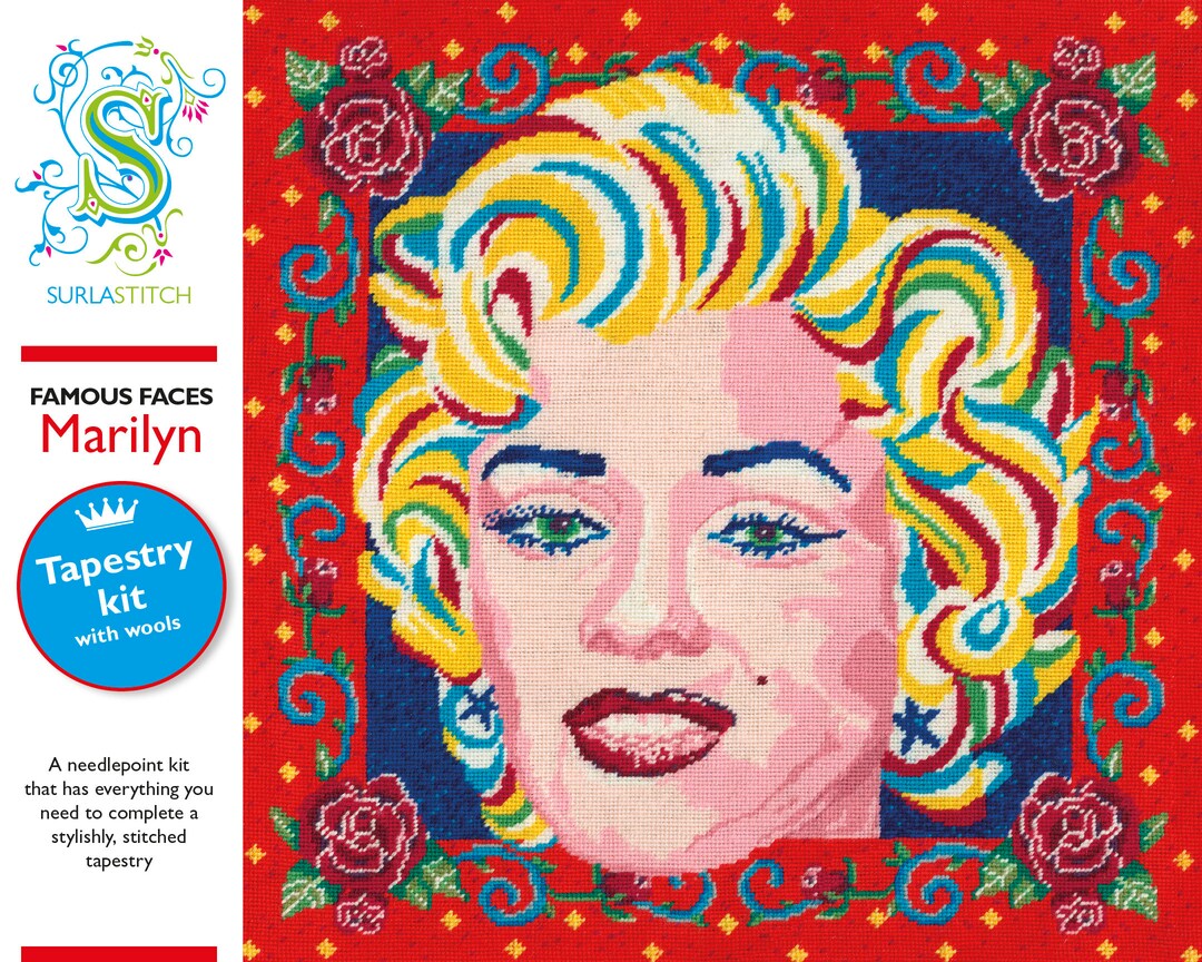 Tapestry Kit, Needlepoint Kit Famous Faces Marilyn Monroe Etsy New