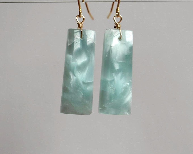 Blue Hemimorphite Drop Earrings • Aqua Gemstone Dangle Earrings • Natural Stone Jewelry