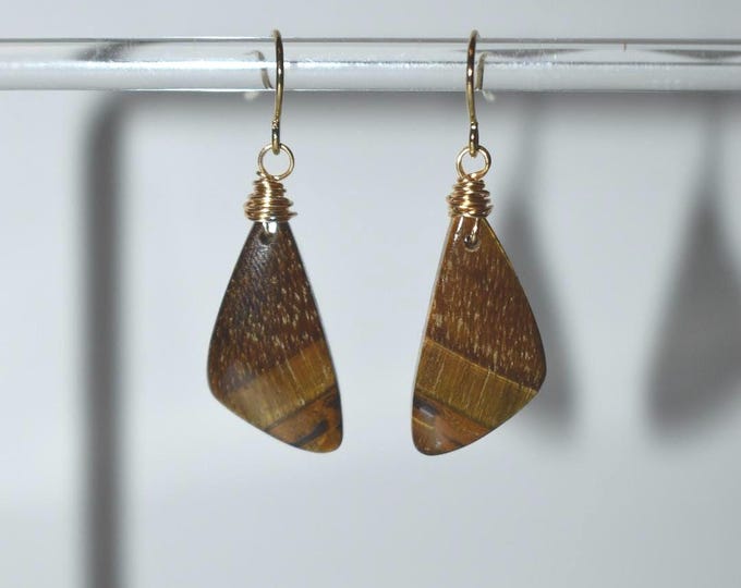 Tiger’s Eye Drop Earrings • Gemstone Dangle Earrings • Natural Stone Jewelry