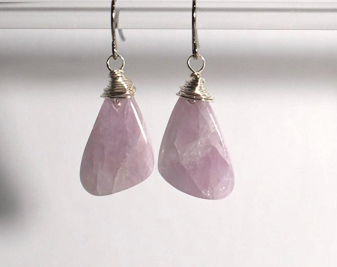 Kunzite Drop Earrings • Gemstone Dangle Earrings • Natural Stone Jewelry