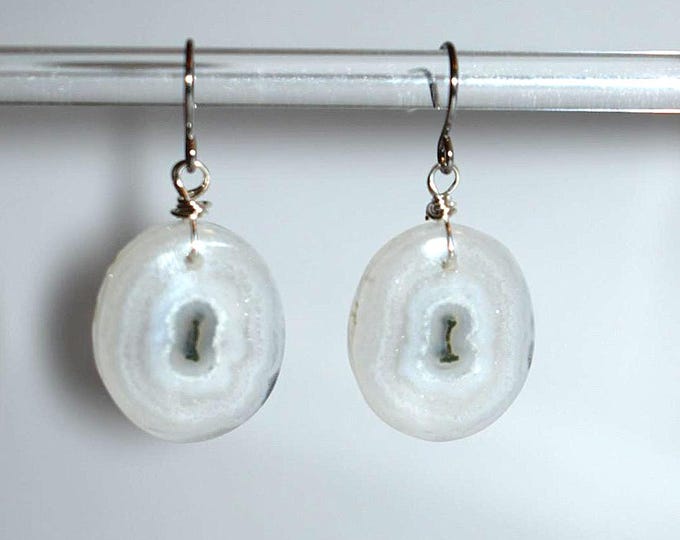 Orbicular Agate Drop Earrings • Gemstone Dangle Earrings • Natural Stone Jewelry
