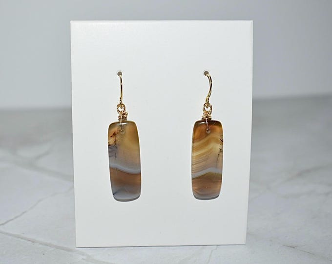 Montana Agate Drop Earrings • Gemstone Dangle Earrings • Natural Stone Jewelry