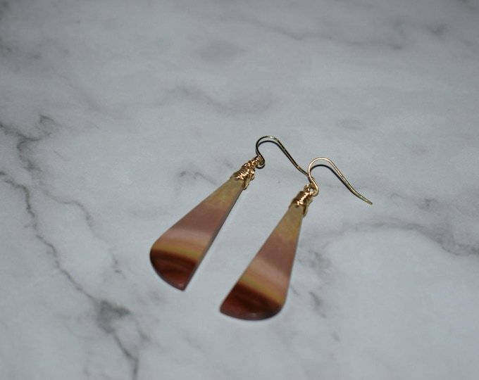 Polychrome Jasper Cabochon Dangle Earrings