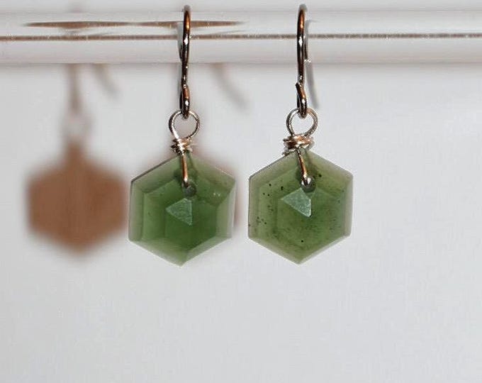 Serpentine Drop Earrings • Mini Gemstone Dangle Earrings • Natural Stone Jewelry