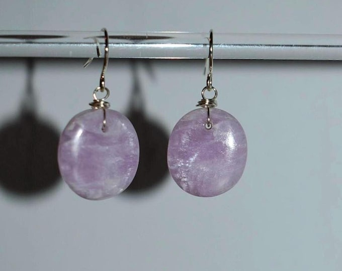 Kunzite Drop Earrings • Gemstone Dangle Earrings • Natural Stone Jewelry