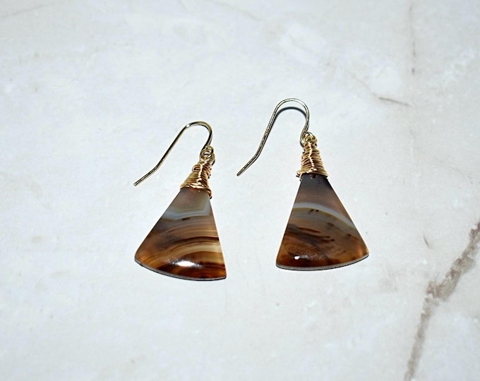 Montana Agate Drop Earrings • Gemstone Dangle Earrings • Natural Stone Jewelry