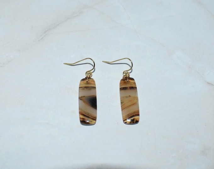 Montana Agate Drop Earrings • Gemstone Dangle Earrings • Natural Stone Jewelry