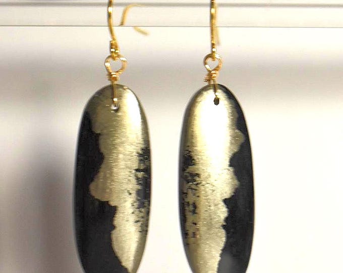 Apache Gold Pyrite Drop Earrings • Gemstone Dangle Earrings • Natural Stone Jewelry