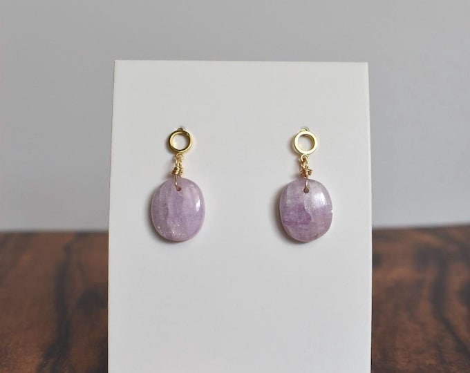 Kunzite Drop Earrings • Gemstone Dangle Earrings • Natural Stone Jewelry