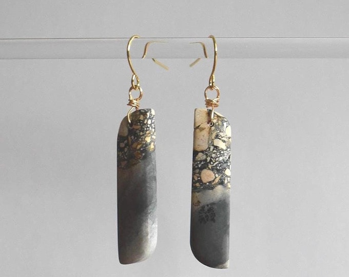 Maligano Jasper Drop Earrings • Gemstone Dangle Earrings • Natural Stone Jewelry