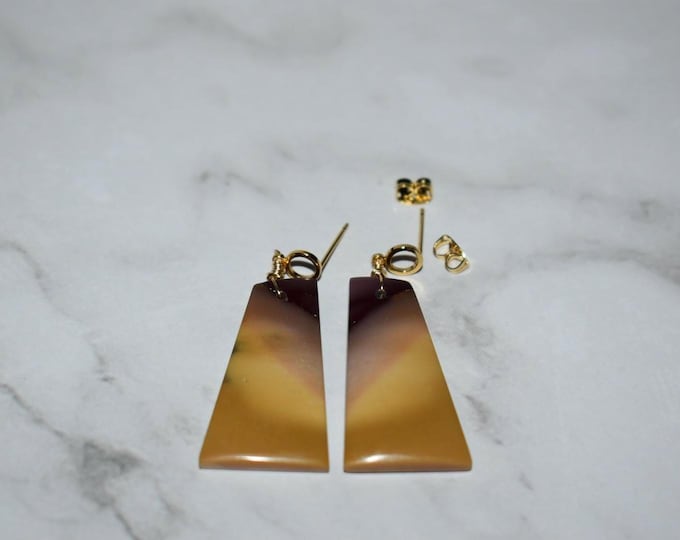 Mookaite Jasper Drop Earrings • Gemstone Dangle Earrings • Natural Stone Jewelry