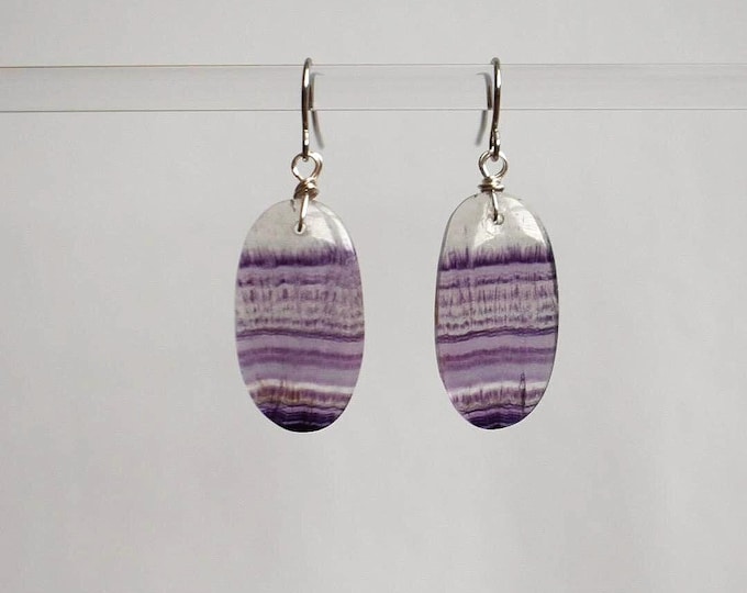 Fluorite Drop Earrings • Gemstone Dangle Earrings • Natural Stone Jewelry