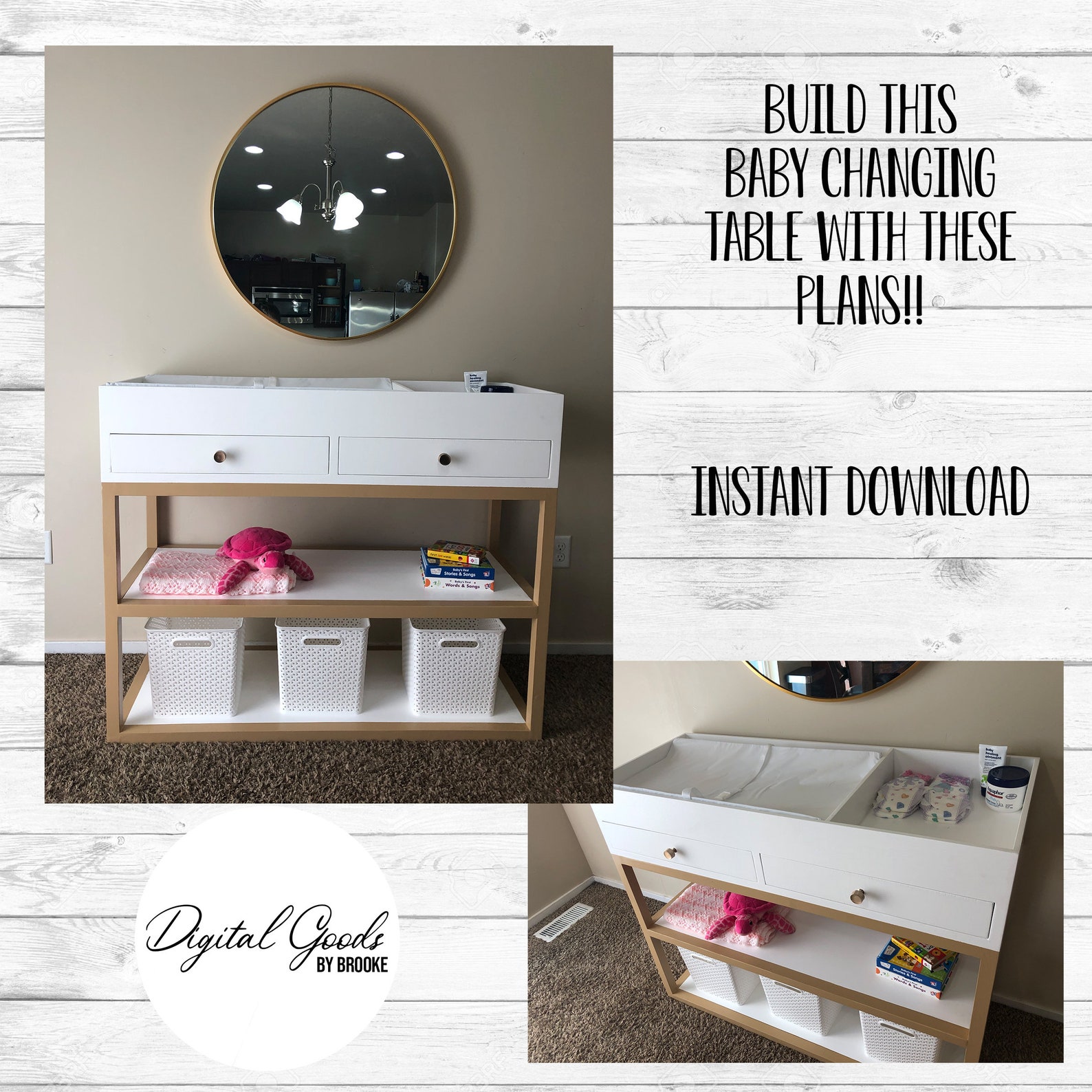 Baby Changing Table Woodworking Plans Etsy