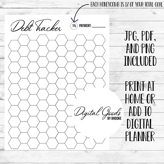 Honeycomb Debt Tracker Print From Home Or Add To Digital | Etsy
