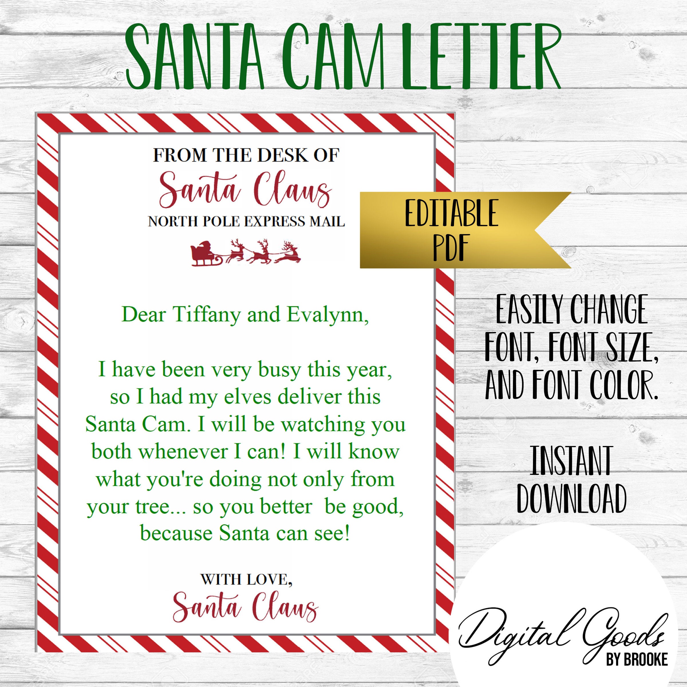 Editable Santa Cam Letter