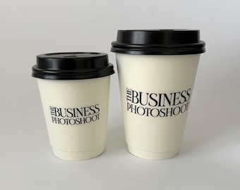 Custom Logo Coffee Cups: Branded 8oz/12oz Drinkware