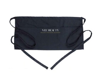 Custom Branded Black Half Apron: Salon, Lash Tech, MUA
