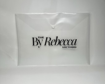 Custom Branded A4 Transparent Popper Wallet – Personalised Vinyl Logo | Bulk Packs Available