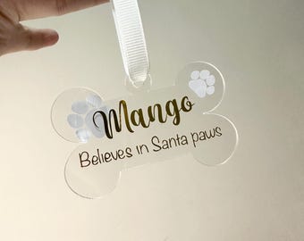 Custom Dog Bone Christmas Ornaments