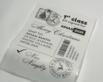 Personalised Christmas Postage Labels | 10 Pack | Custom Gift Labels | Santa Mail Stickers | Christmas Present Labels