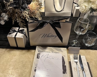 Custom Branded Gift Bag – Personalised Business Packaging with Ribbon & Tissue
