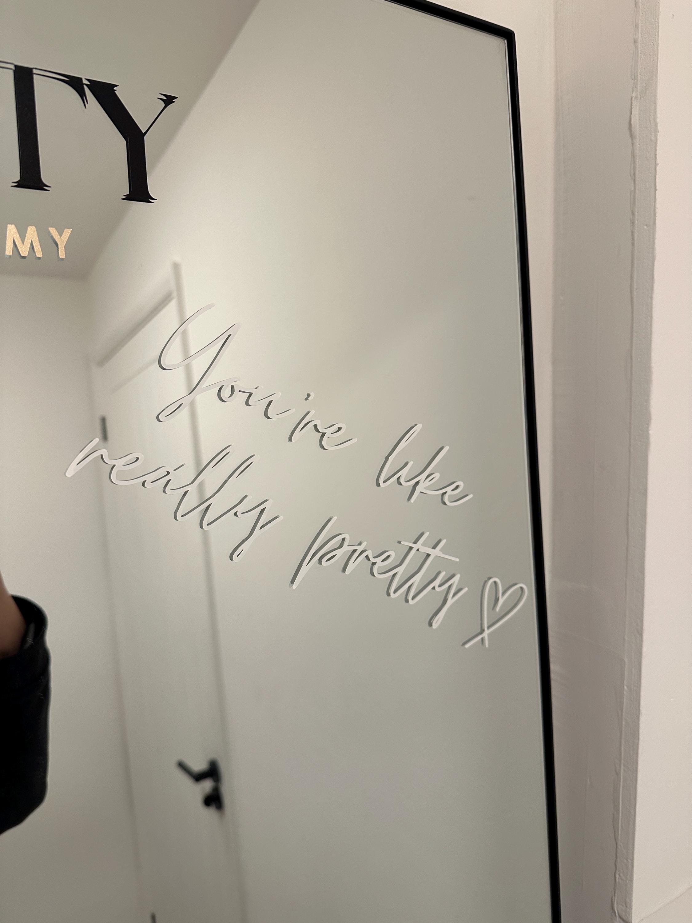 Custom Mirror Vinyl Sticker – Personalised Mirror Decal | Business ...