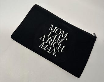 Personalised Quote Zipper Pouch • Custom Business Logo Canvas Bag