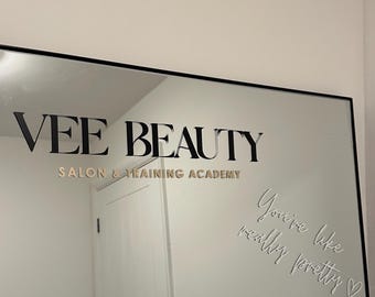 Custom Mirror Vinyl Sticker – Personalised Mirror Decal | Business Branding | Event Signage | Self-Care Decor | Pilates