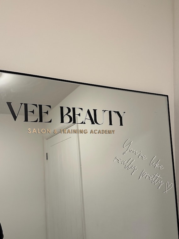 Custom Mirror Vinyl Sticker – Personalised Mirror Decal | Business Branding | Event Signage | Self-Care Decor | Pilates
