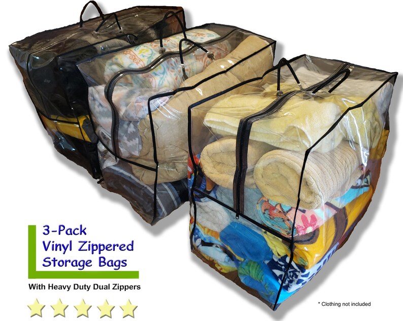 Zipper Storage Bags 3Pk for Comforters Linens Pillows Etsy