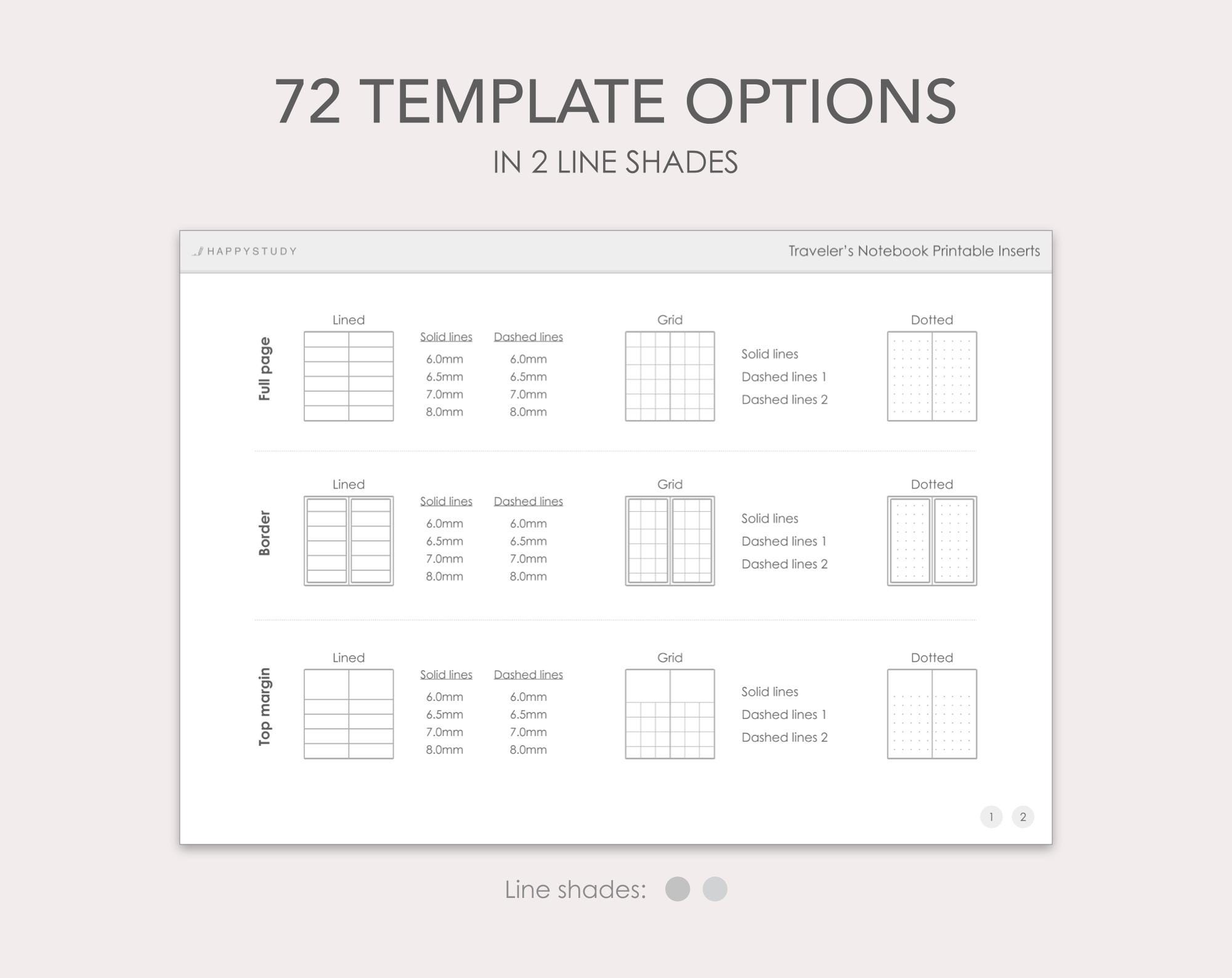 Traveler’s Notebook Printable Inserts | TN Standard | PDF - Etsy