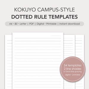 Kokuyo Campus-style dotted rule paper templates | PDF | Digital, Printable