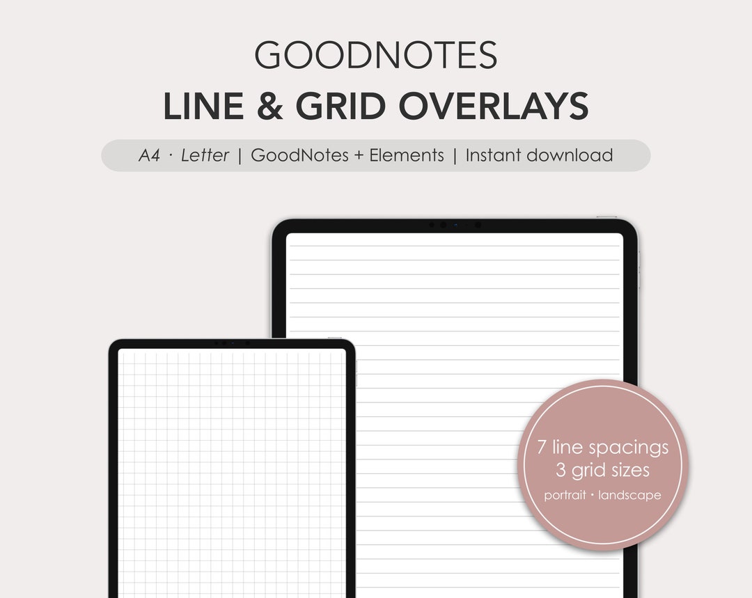 Goodnotes Line & Grid Overlays A4 Letter - Etsy