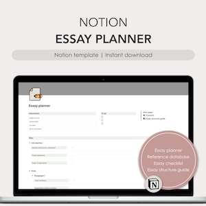 Essay Planner for Notion with reference database | Notion template