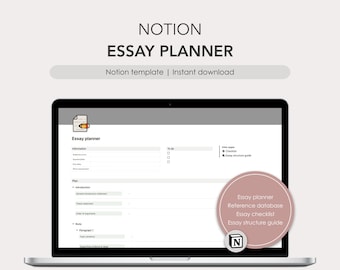 Essay Planner for Notion with reference database | Notion template