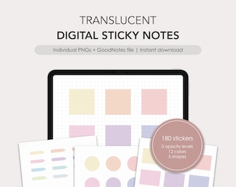 Translucent/semi-transparent digital sticky notes