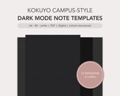Kokuyo Campus-style dark mode note paper templates | PDF | Digital